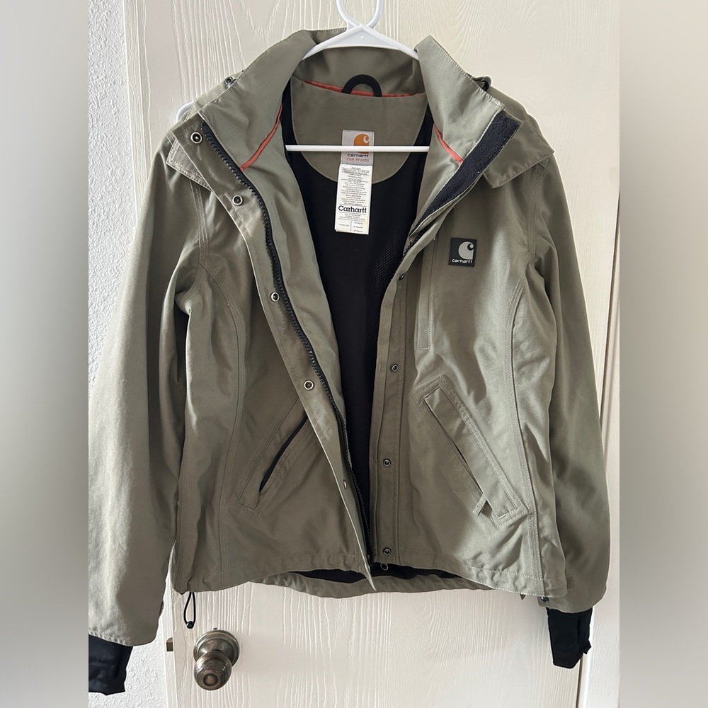 Carhartt For Women - Waterproof Breathable Zip & Snap Hooded Coat - Size XS